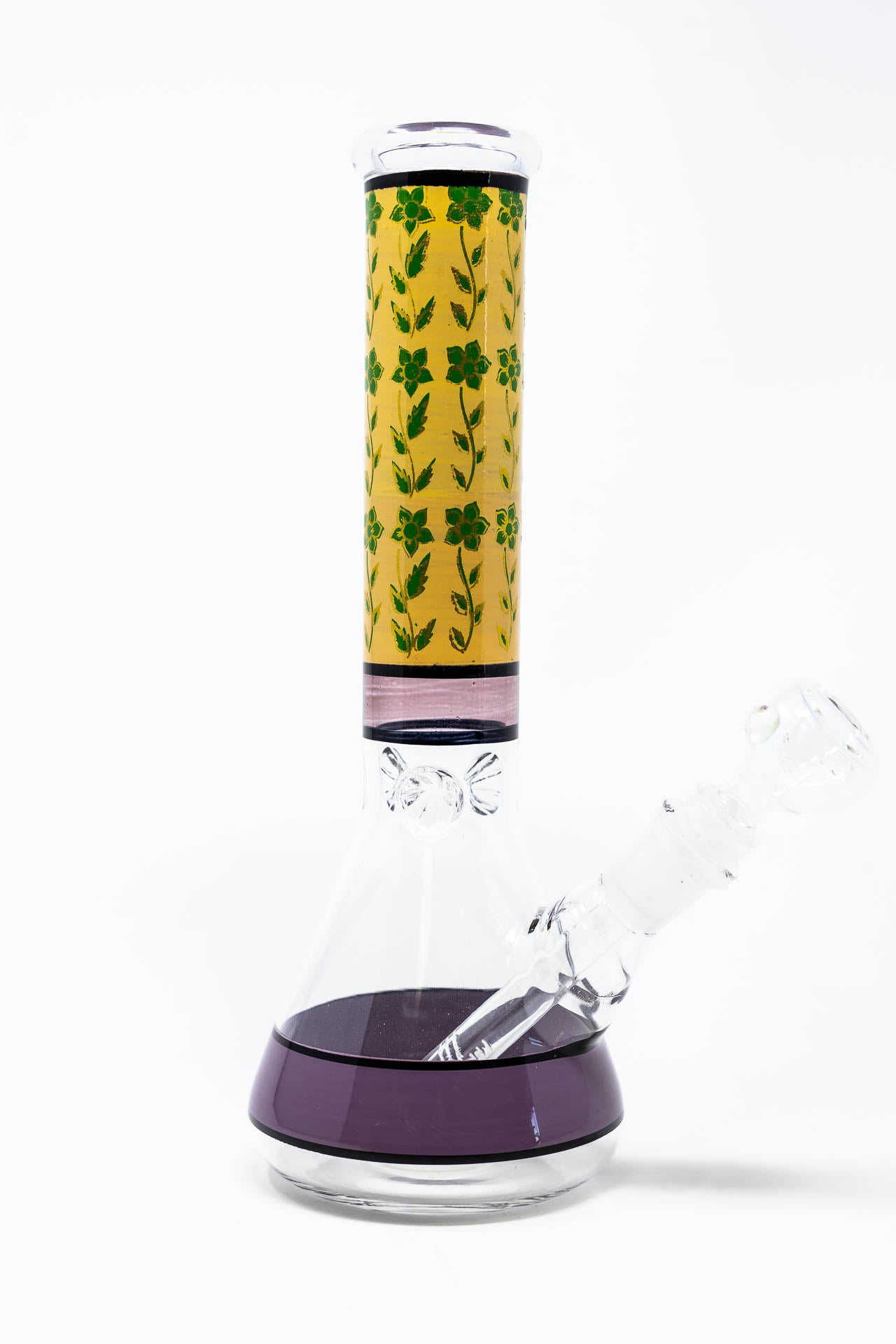 10" Green Flower Beaker Bong w/ Ice Catcher