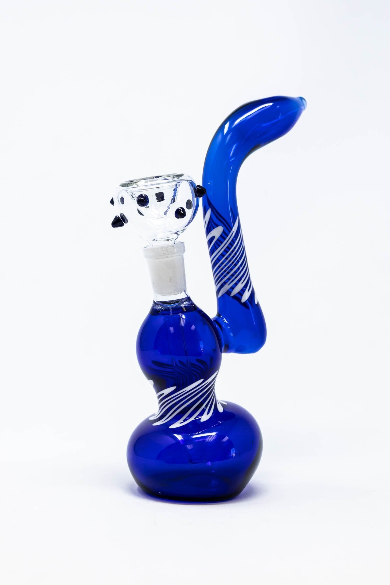 6" Blue Sherlock Bubbler w/ Pull Out Bowl