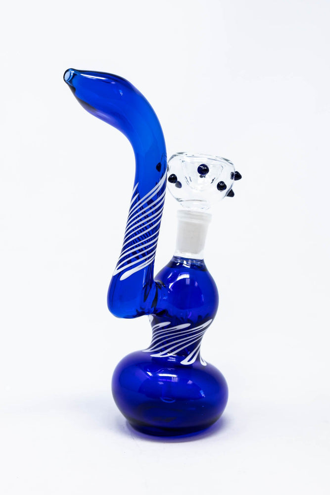 6" Blue Sherlock Bubbler w/ Pull Out Bowl