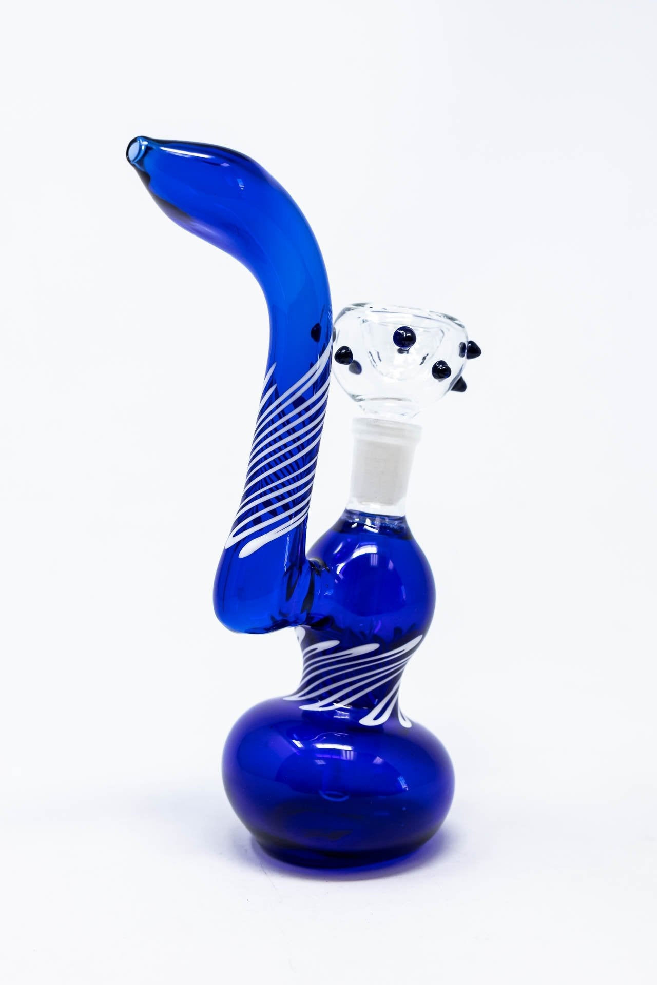 6" Blue Sherlock Bubbler w/ Pull Out Bowl