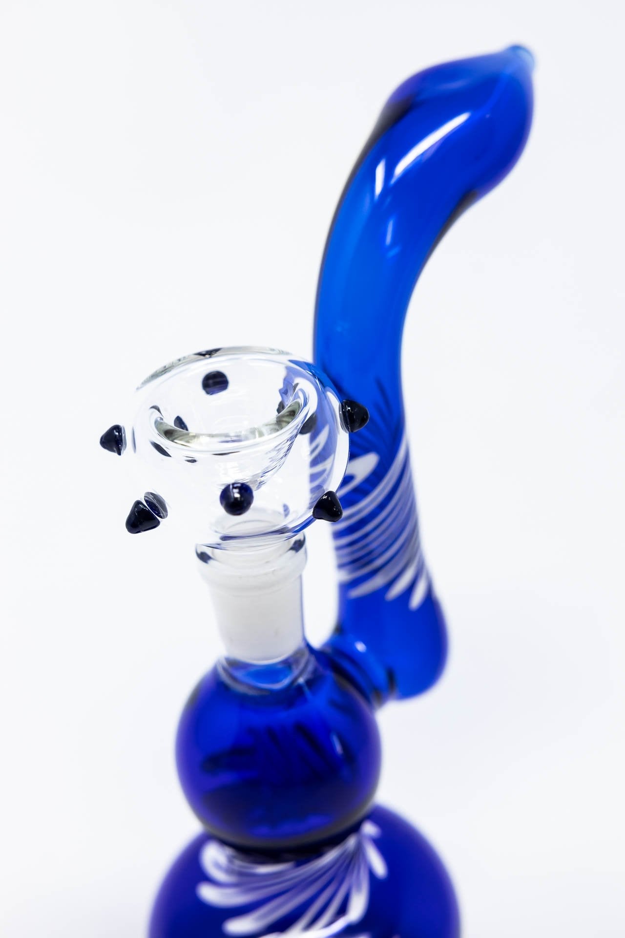 6" Blue Sherlock Bubbler w/ Pull Out Bowl