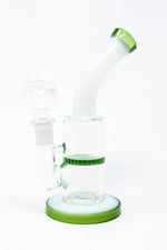 6" Green White Neck Honeycomb Shower Bend Dab Rig