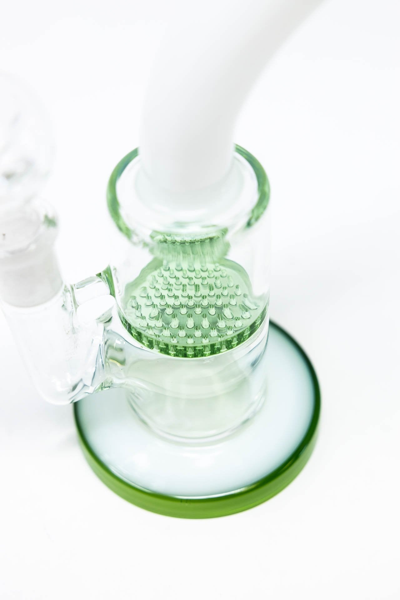 6" Green White Neck Honeycomb Shower Bend Dab Rig StonedGenie.com