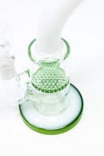 6" Green White Neck Honeycomb Shower Bend Dab Rig