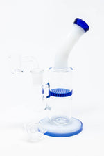 6" Blue White Neck Honeycomb Shower Bend Dab Rig