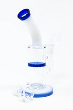 6" Blue White Neck Honeycomb Shower Bend Dab Rig