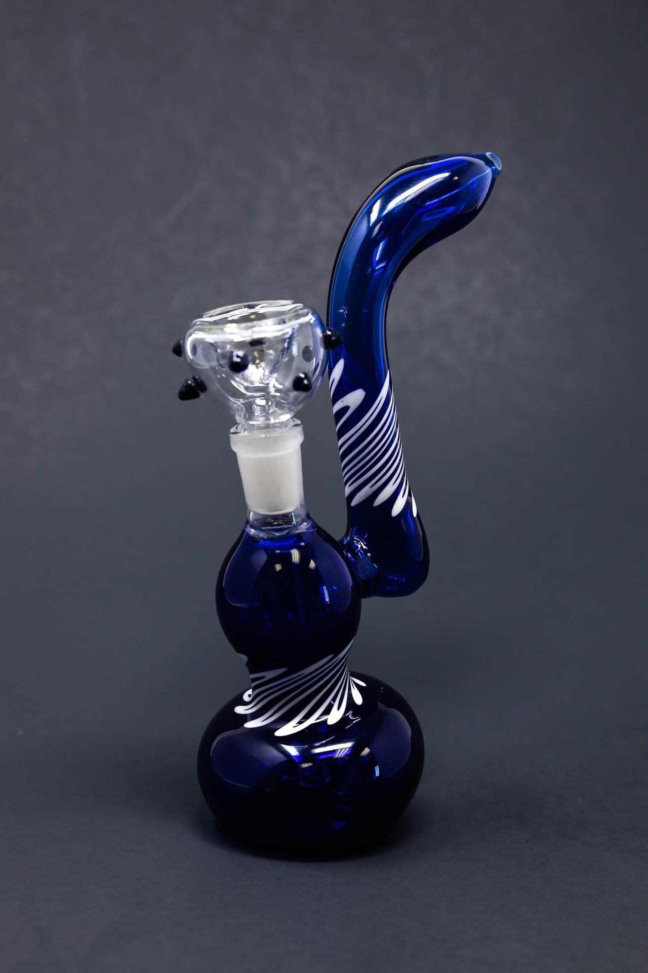 6" Blue Sherlock Bubbler w/ Pull Out Bowl