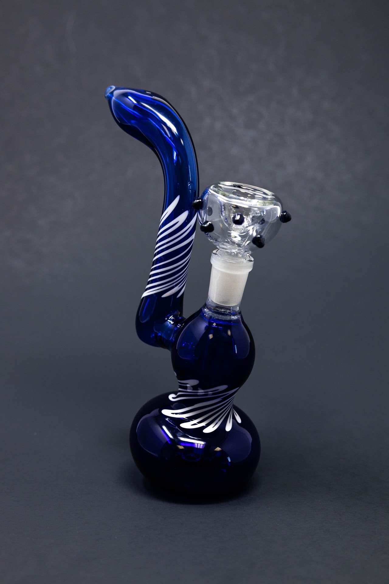 6" Blue Sherlock Bubbler w/ Pull Out Bowl