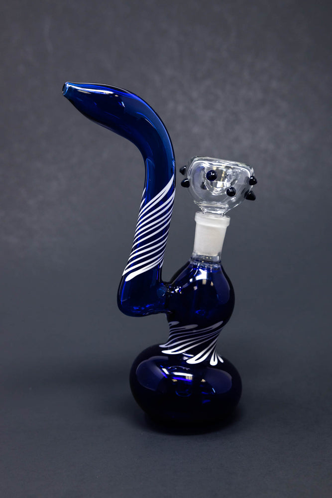 6" Blue Sherlock Bubbler w/ Pull Out Bowl