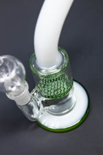 6" Green White Neck Honeycomb Shower Bend Dab Rig