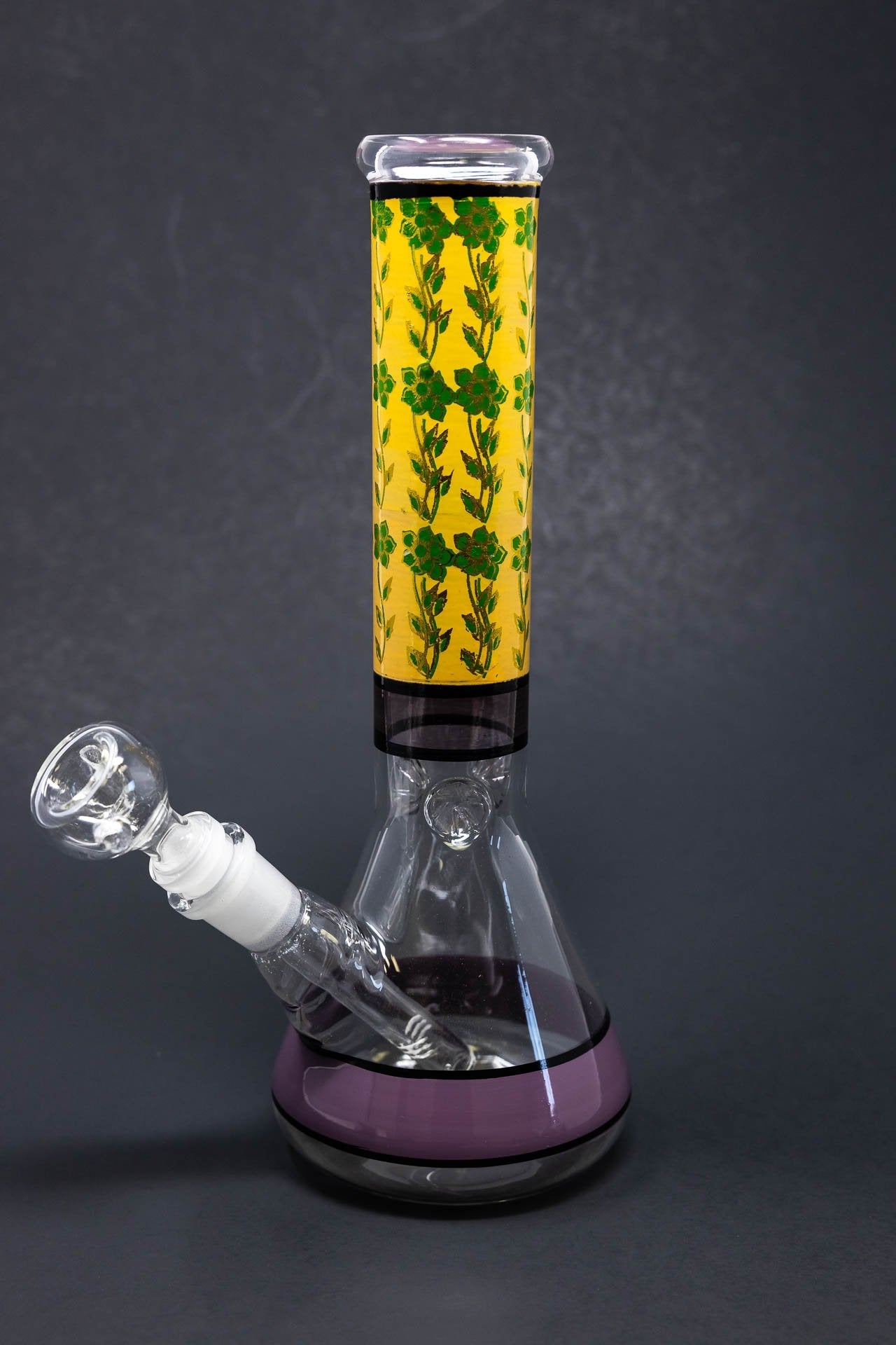 10" Green Flower Beaker Bong w/ Ice Catcher