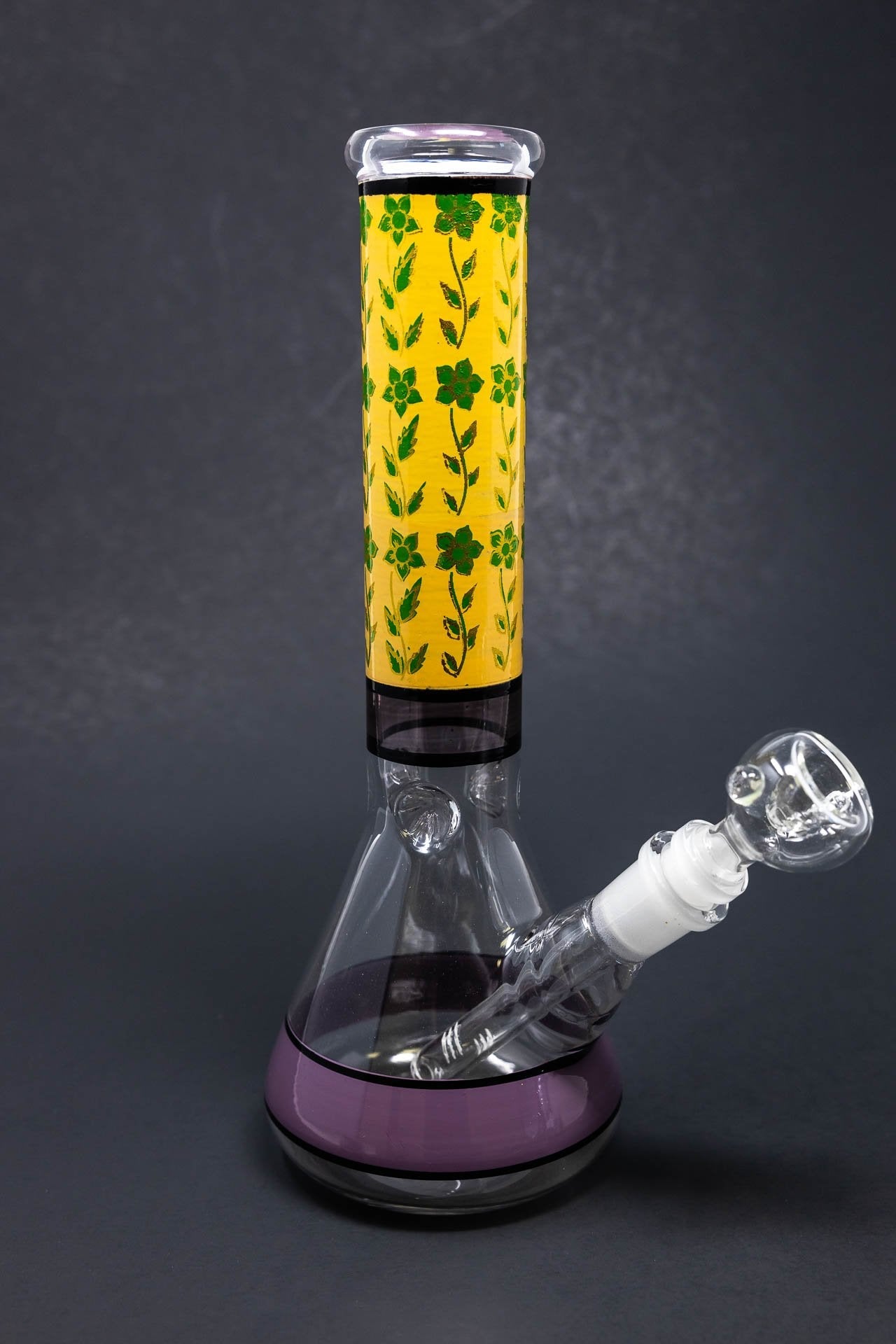 10" Green Flower Beaker Bong w/ Ice Catcher