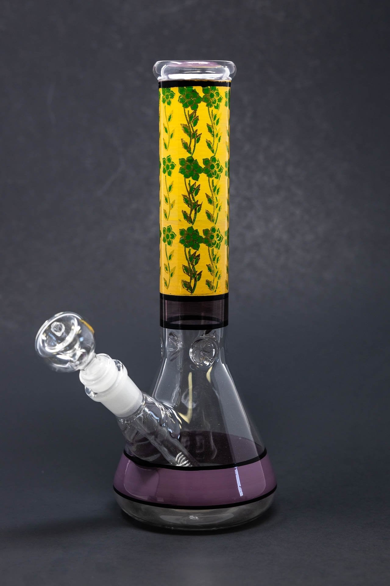 10" Green Flower Beaker Bong w/ Ice Catcher