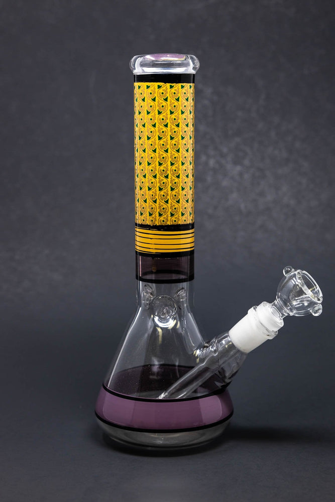 10" Beaker Bong w/ Gold Neck