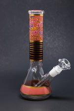 10" Pink Floral Beaker Bong w/ Ice Catcher