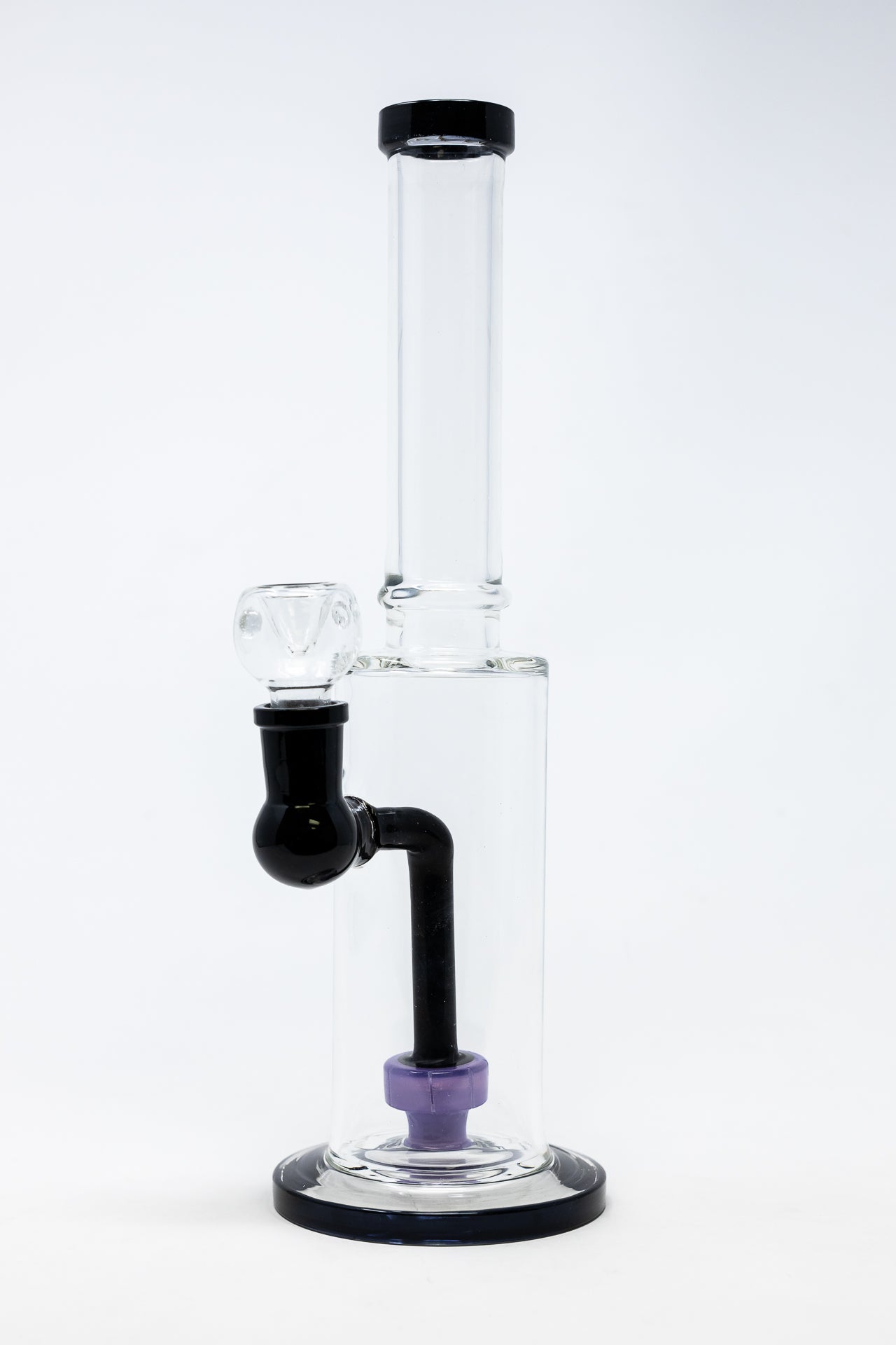 12" Black & Purple Flat Base Bong