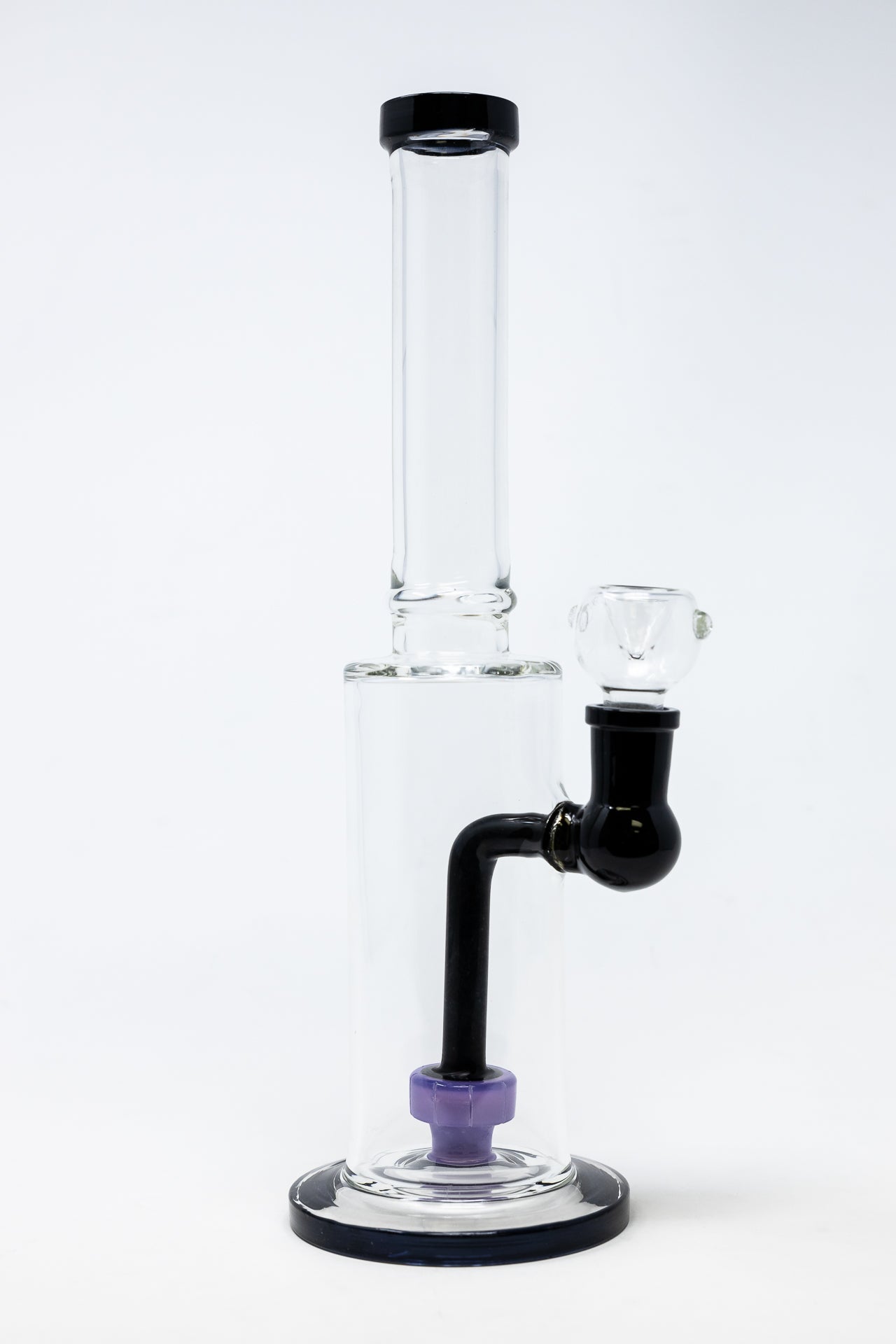 12" Black & Purple Flat Base Bong