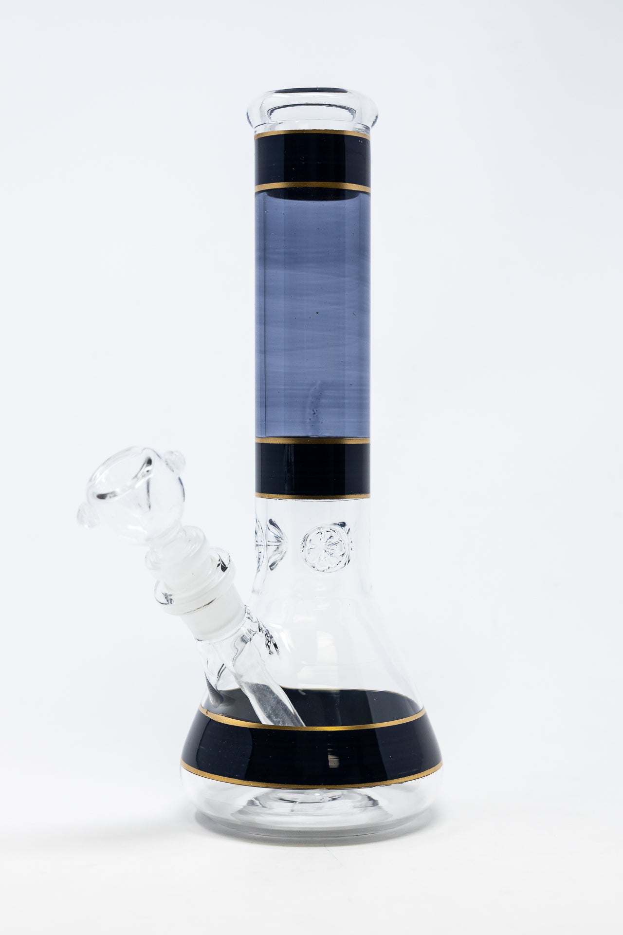 10" Black w/ Gold Trimming Beaker Bong w/ Ice catcher