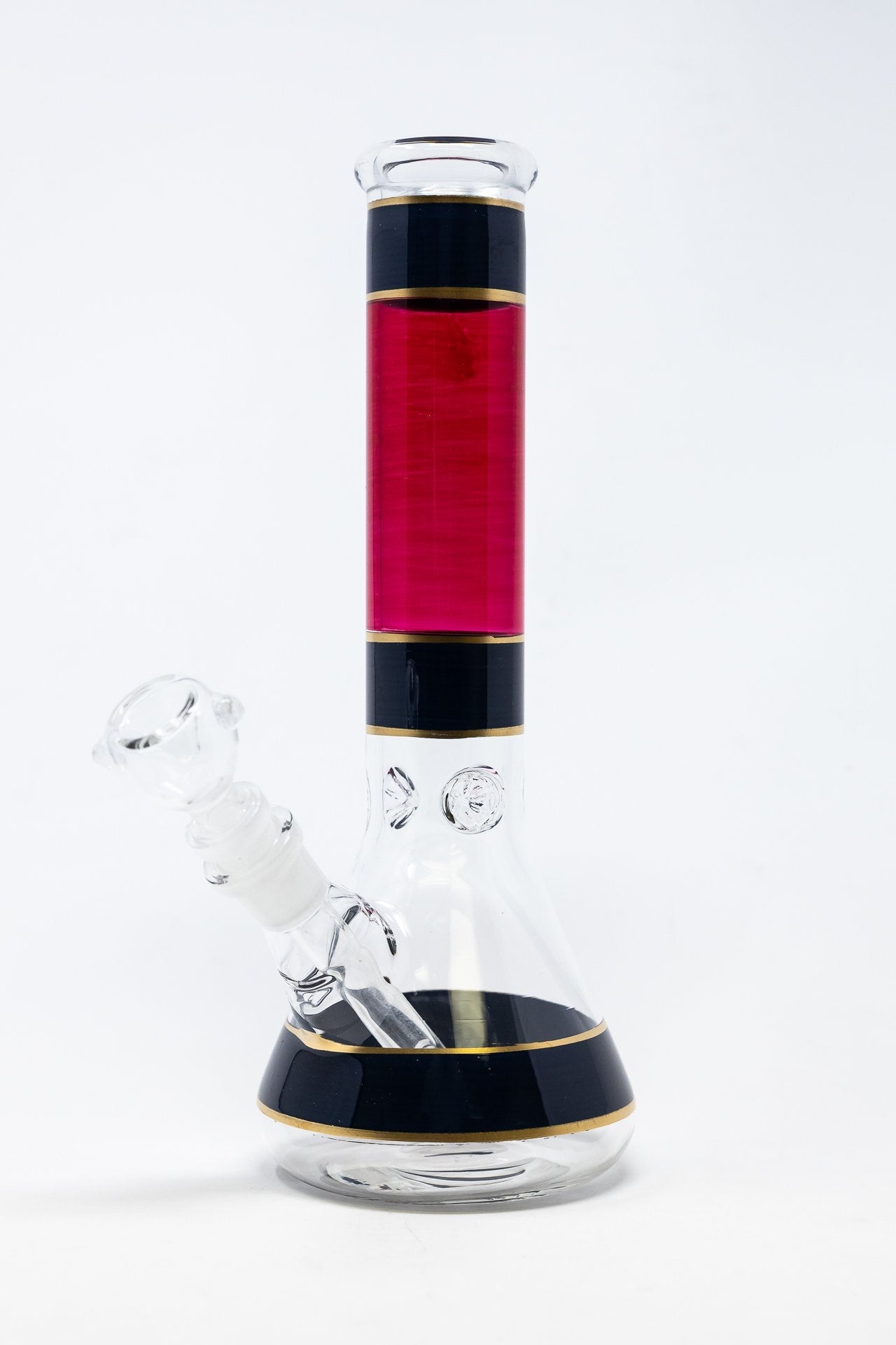 10" Black & Red Beaker Bong w/ Ice Catcher