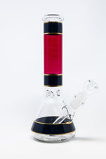 10" Black & Red Beaker Bong w/ Ice Catcher