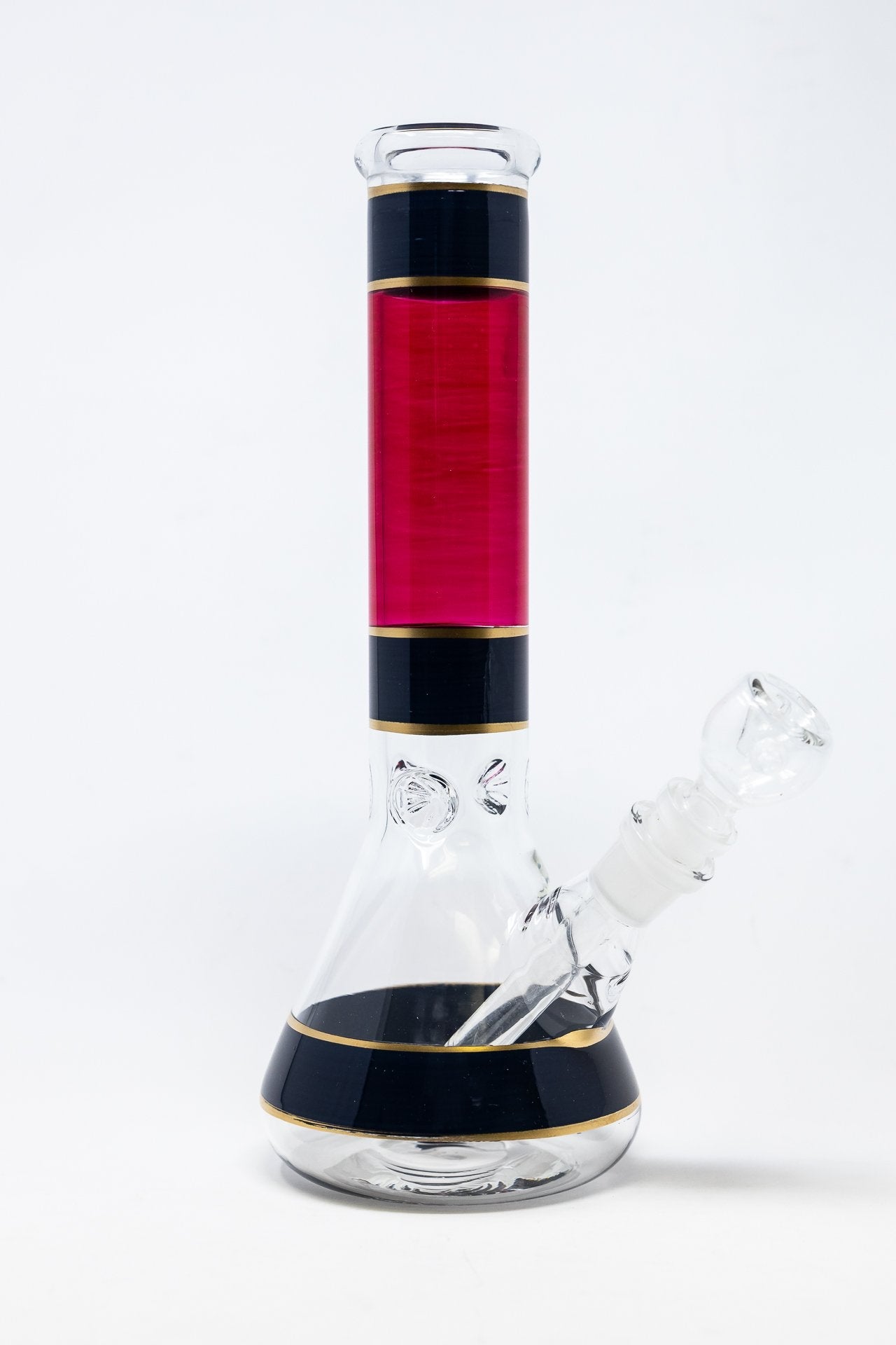 10" Black & Red Beaker Bong w/ Ice Catcher