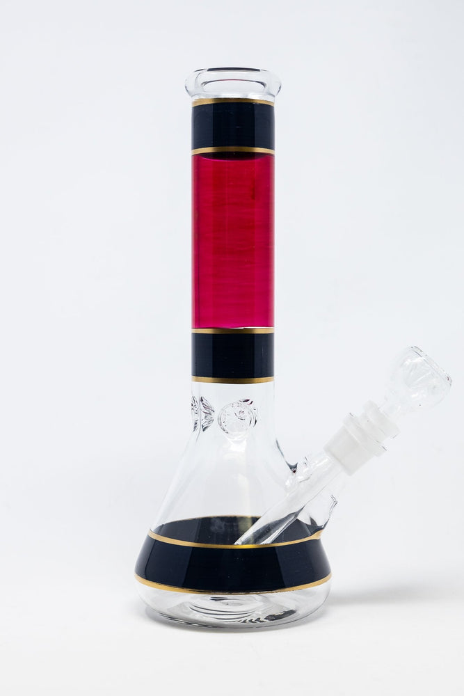10" Black & Red Beaker Bong w/ Ice Catcher