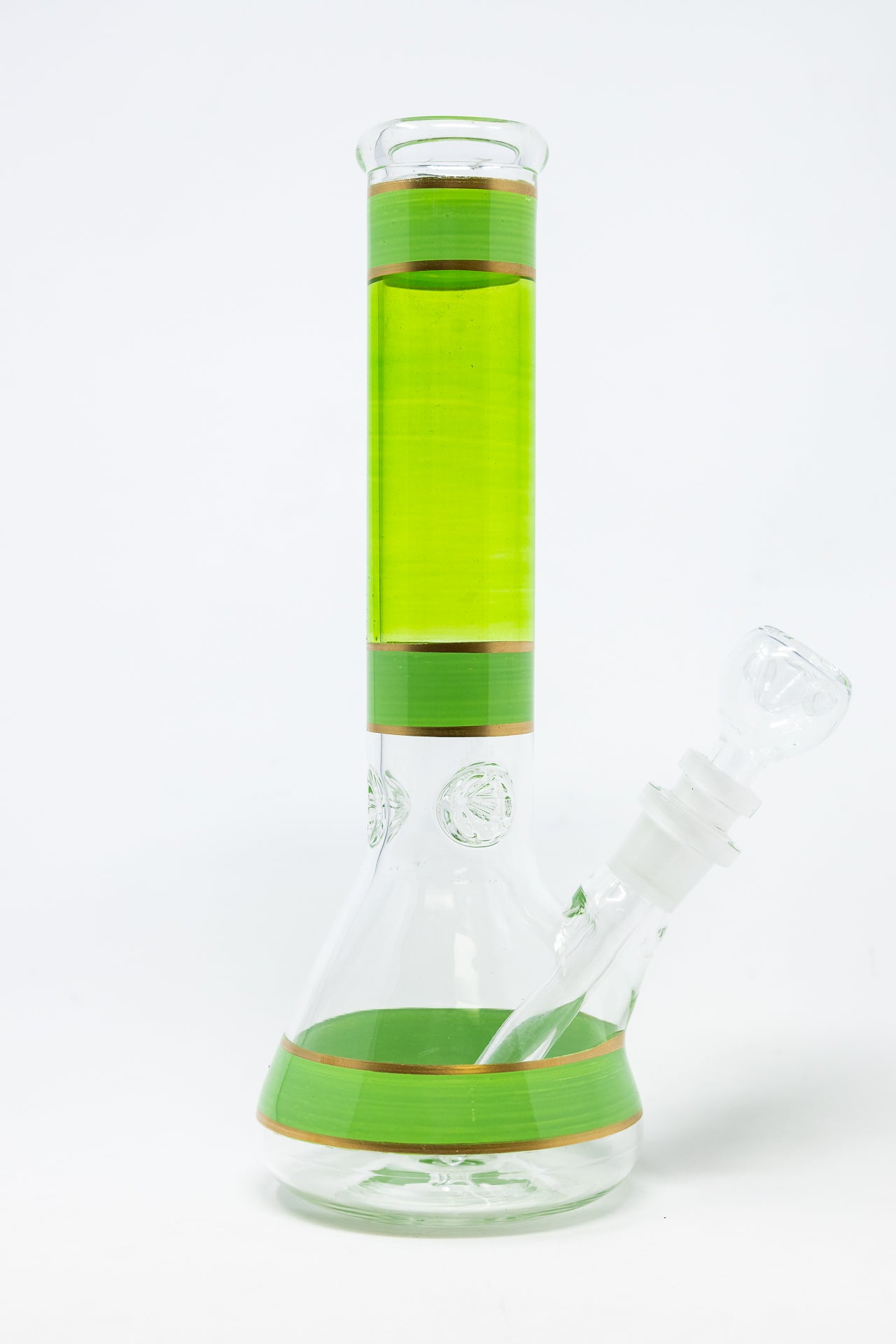 10" Lime Green w/ Gold Trimming Beaker w/ Ice catcher