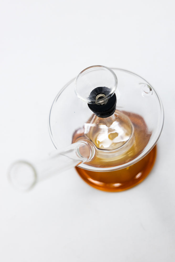 3" Mini Amber Martini Glass Bong