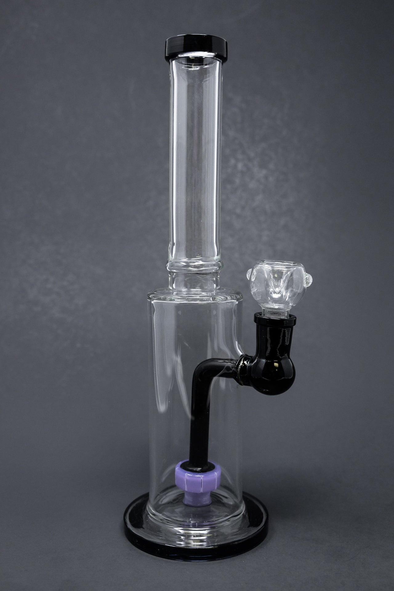 12" Black & Purple Flat Base Bong