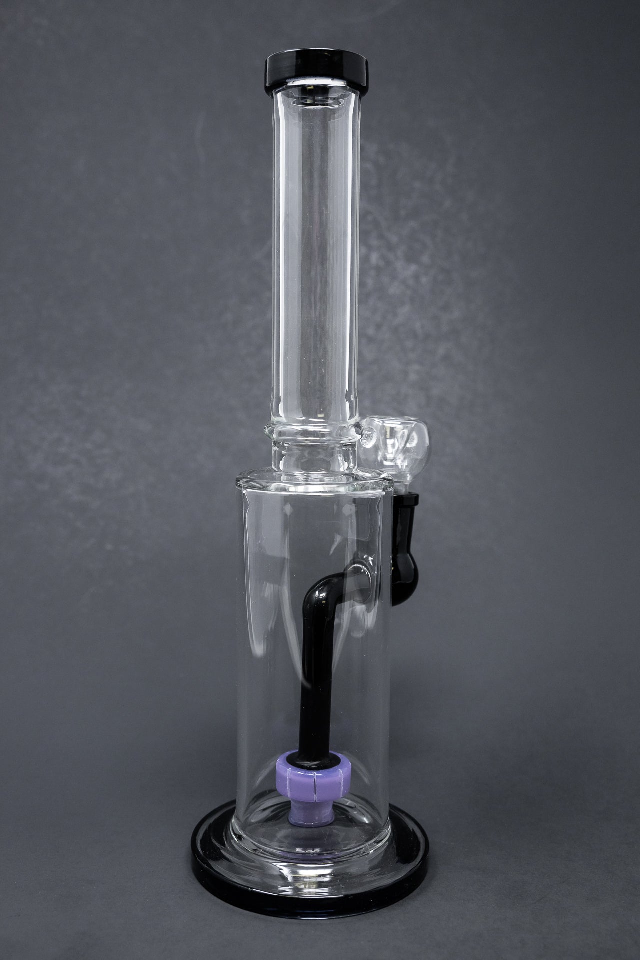 12" Black & Purple Flat Base Bong