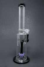 12" Black & Purple Flat Base Bong