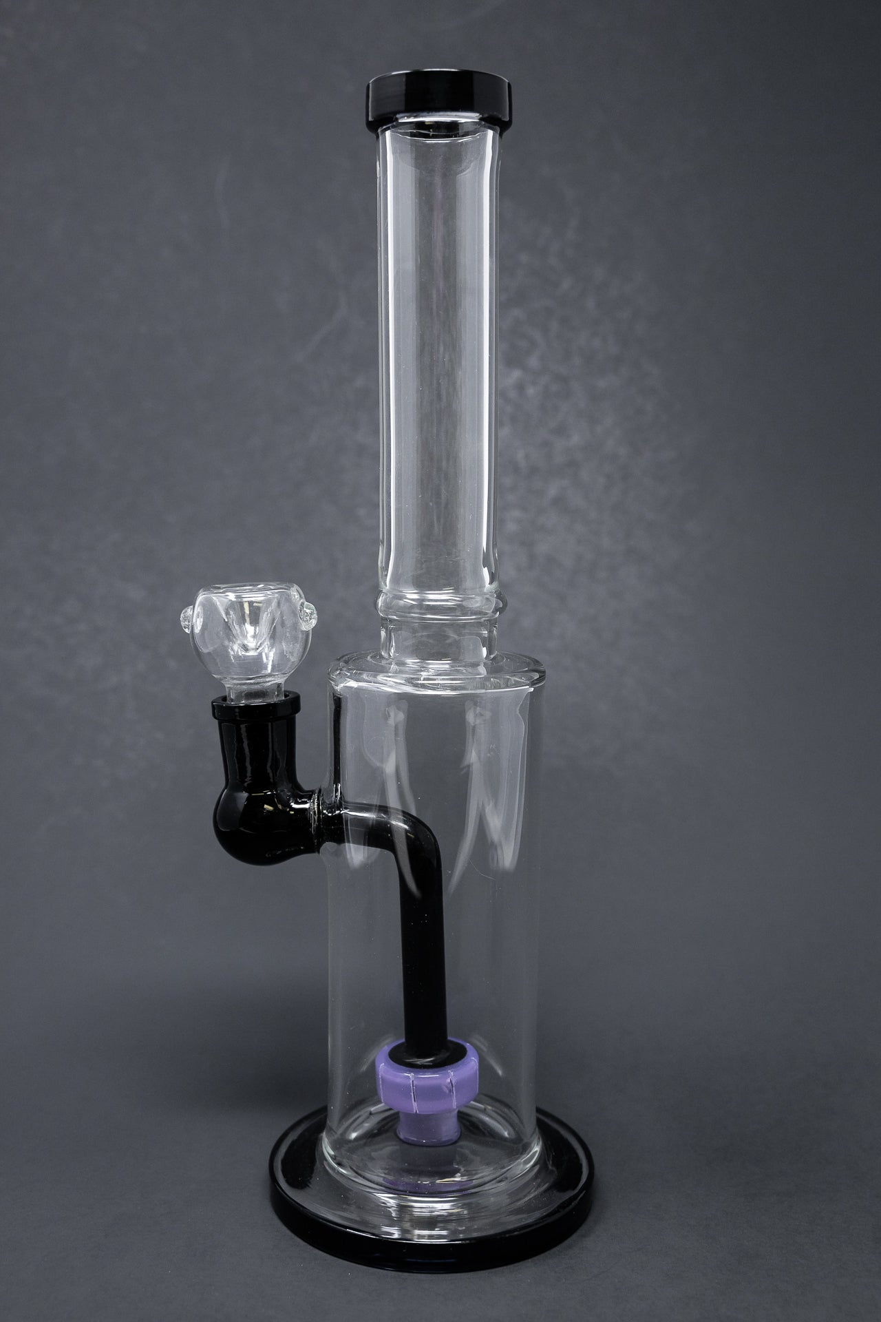 12" Black & Purple Flat Base Bong