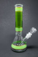 10" Lime Green w/ Gold Trimming Beaker w/ Ice catcher