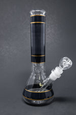 10" Black w/ Gold Trimming Beaker Bong w/ Ice catcher