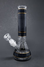 10" Black w/ Gold Trimming Beaker Bong w/ Ice catcher