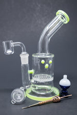 7" Lime Green Honeycomb Dab Rig Combo Set