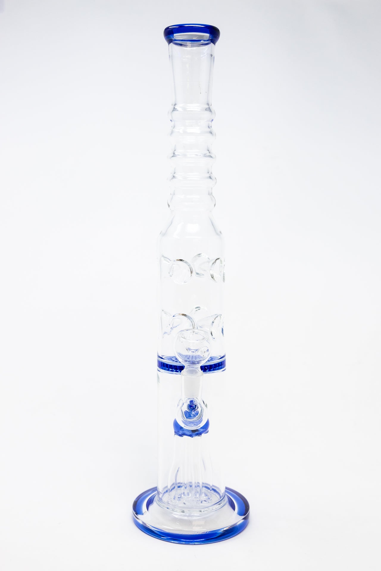 16" Blue Jellyfish Honeycomb Percolator Bong