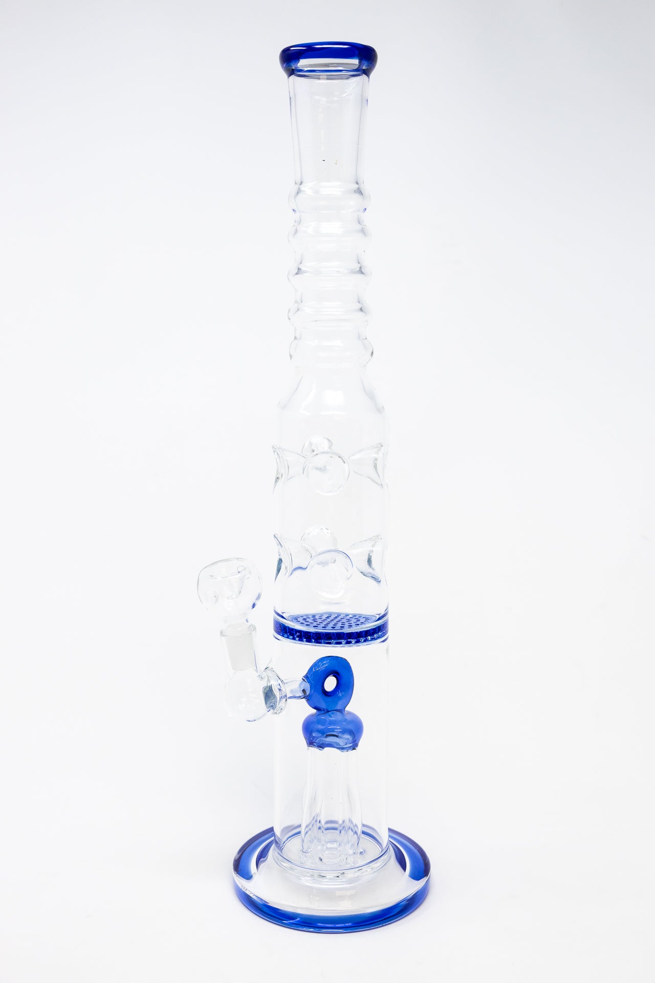 16" Blue Jellyfish Honeycomb Percolator Bong