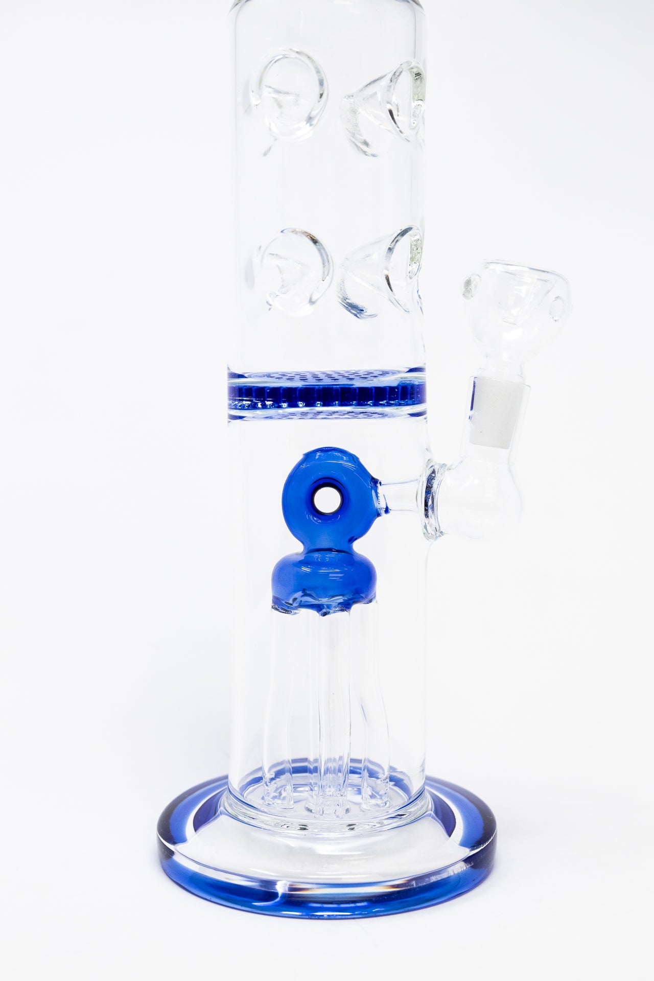 16" Blue Jellyfish Honeycomb Percolator Bong