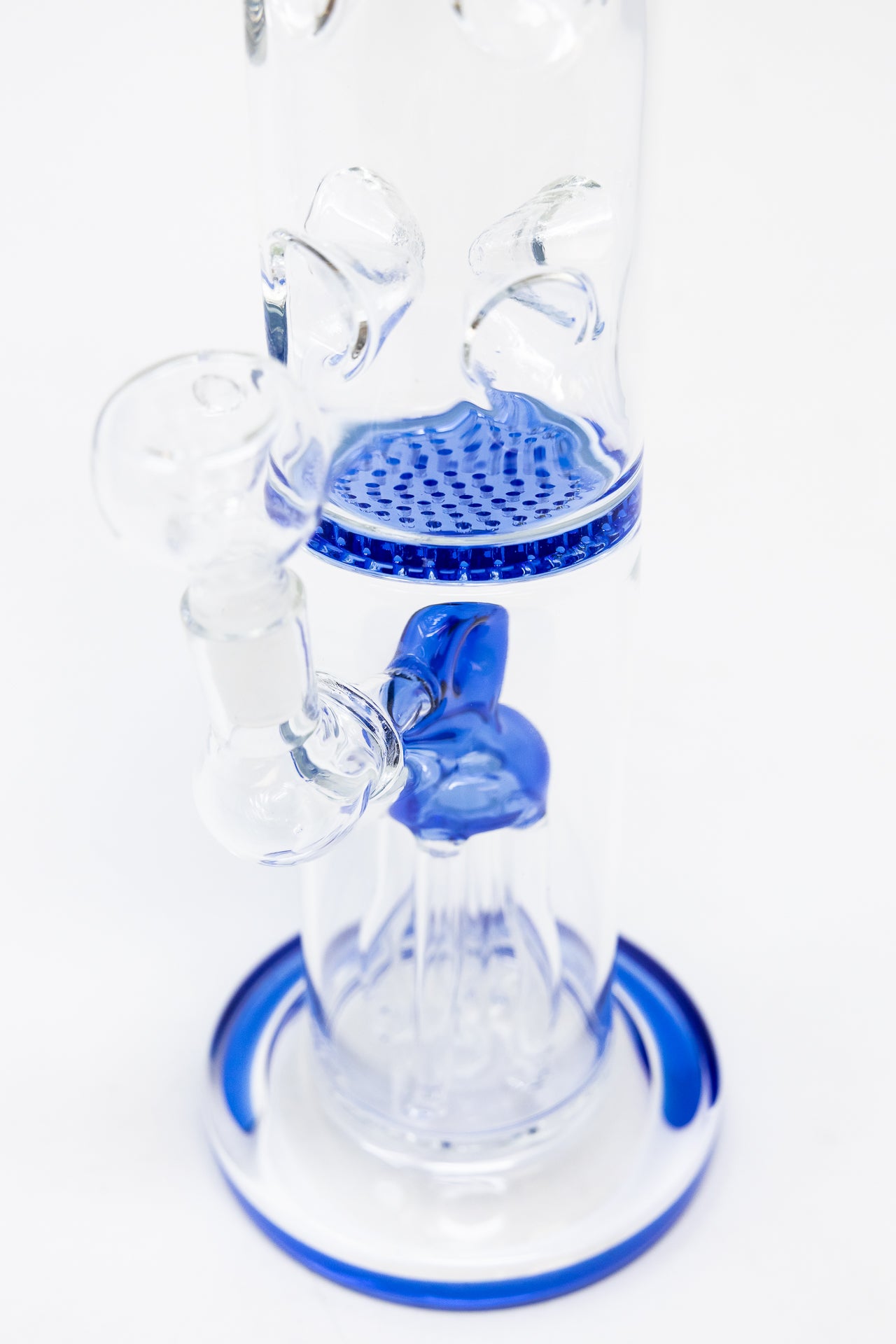 16" Blue Jellyfish Honeycomb Percolator Bong
