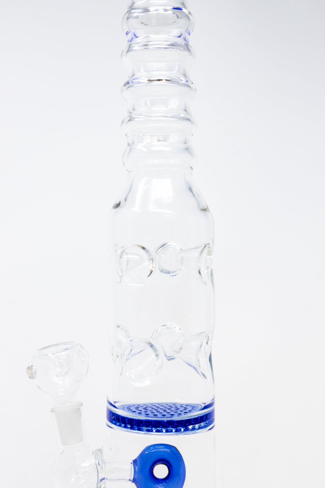 16" Blue Jellyfish Honeycomb Percolator Bong