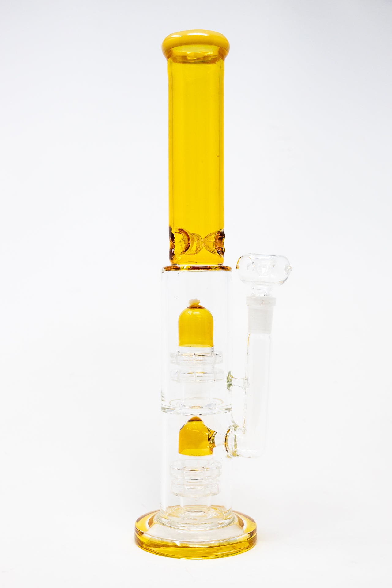 14" Amber Double Percolator Bong