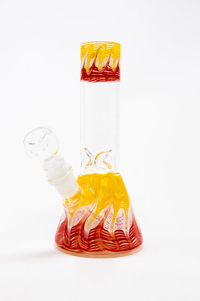 8" Red/Yellow Designer Beaker Bong