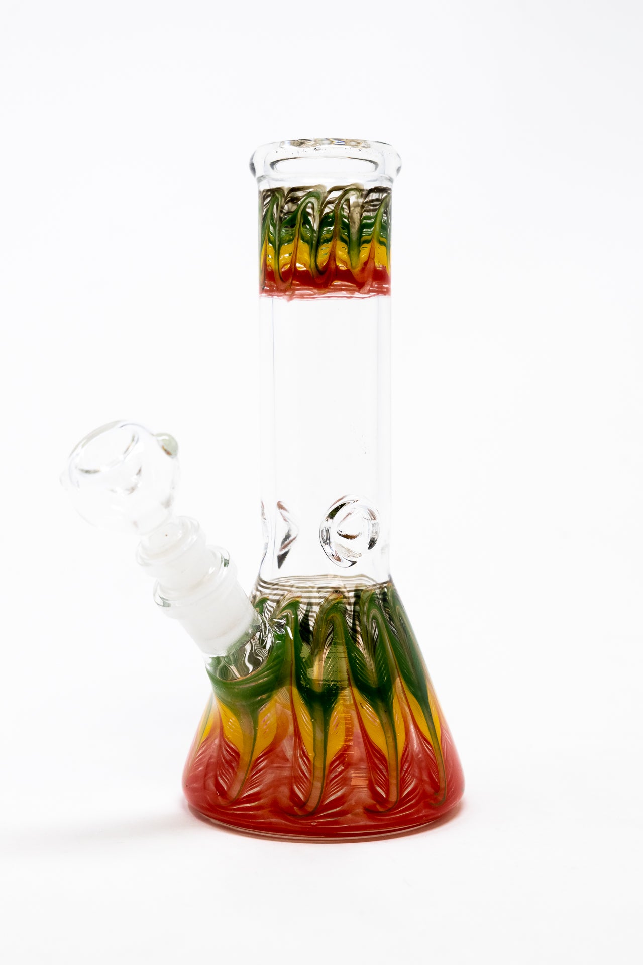 8" Rasta Designer Beaker Bong w/ Ice Catcher