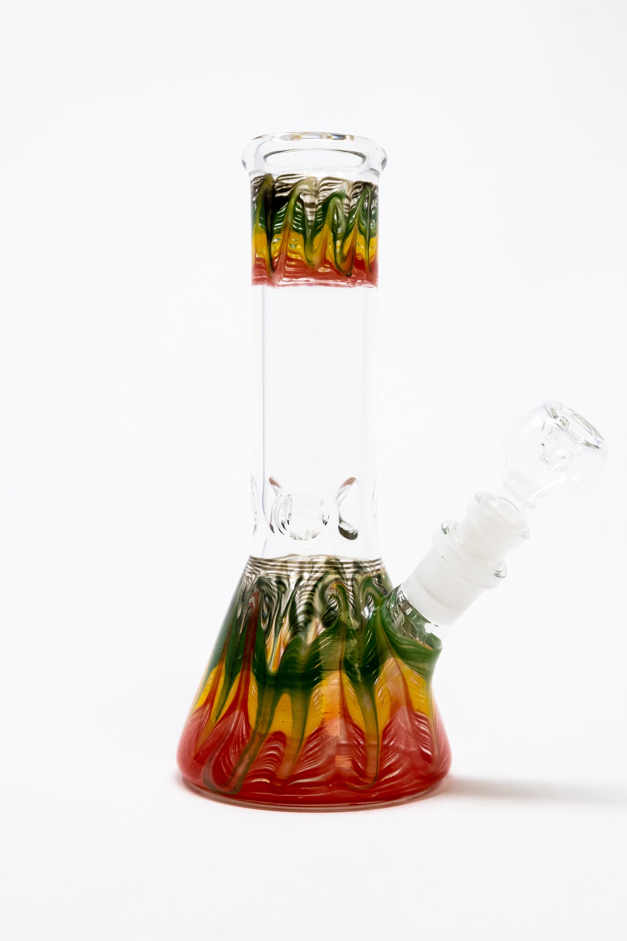 8" Rasta Designer Beaker Bong w/ Ice Catcher
