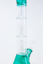 14" Aqua Triple Percolator Bong w/ Ice Catcher