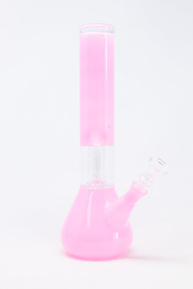 10" Milky Pink Single Percolator Bong w/ Ice Catcher