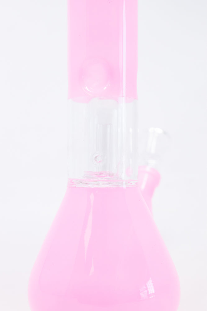 10" Milky Pink Single Percolator Bong w/ Ice Catcher
