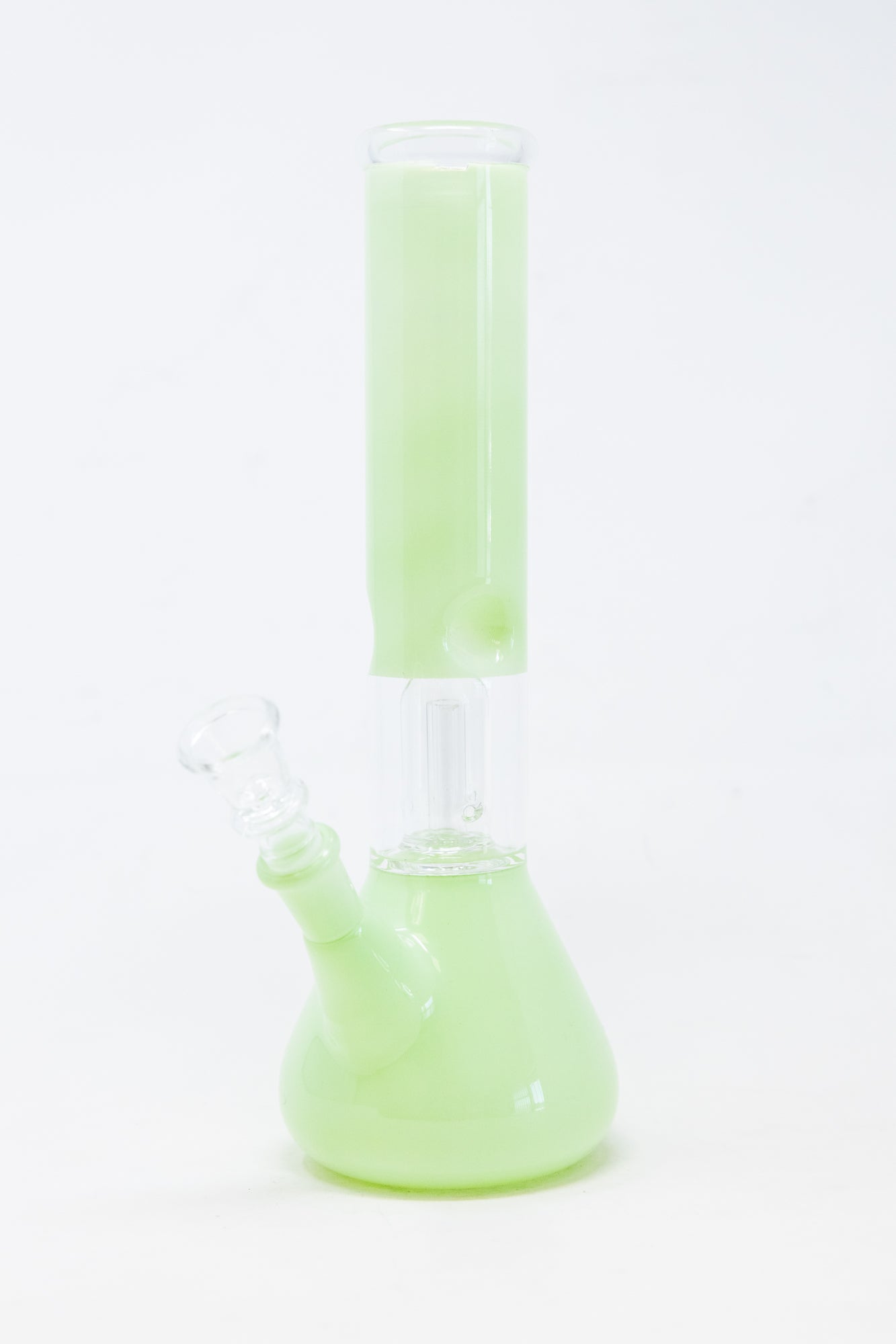 10" Milky Green Single Percolator Bong w/ Ice Catcher