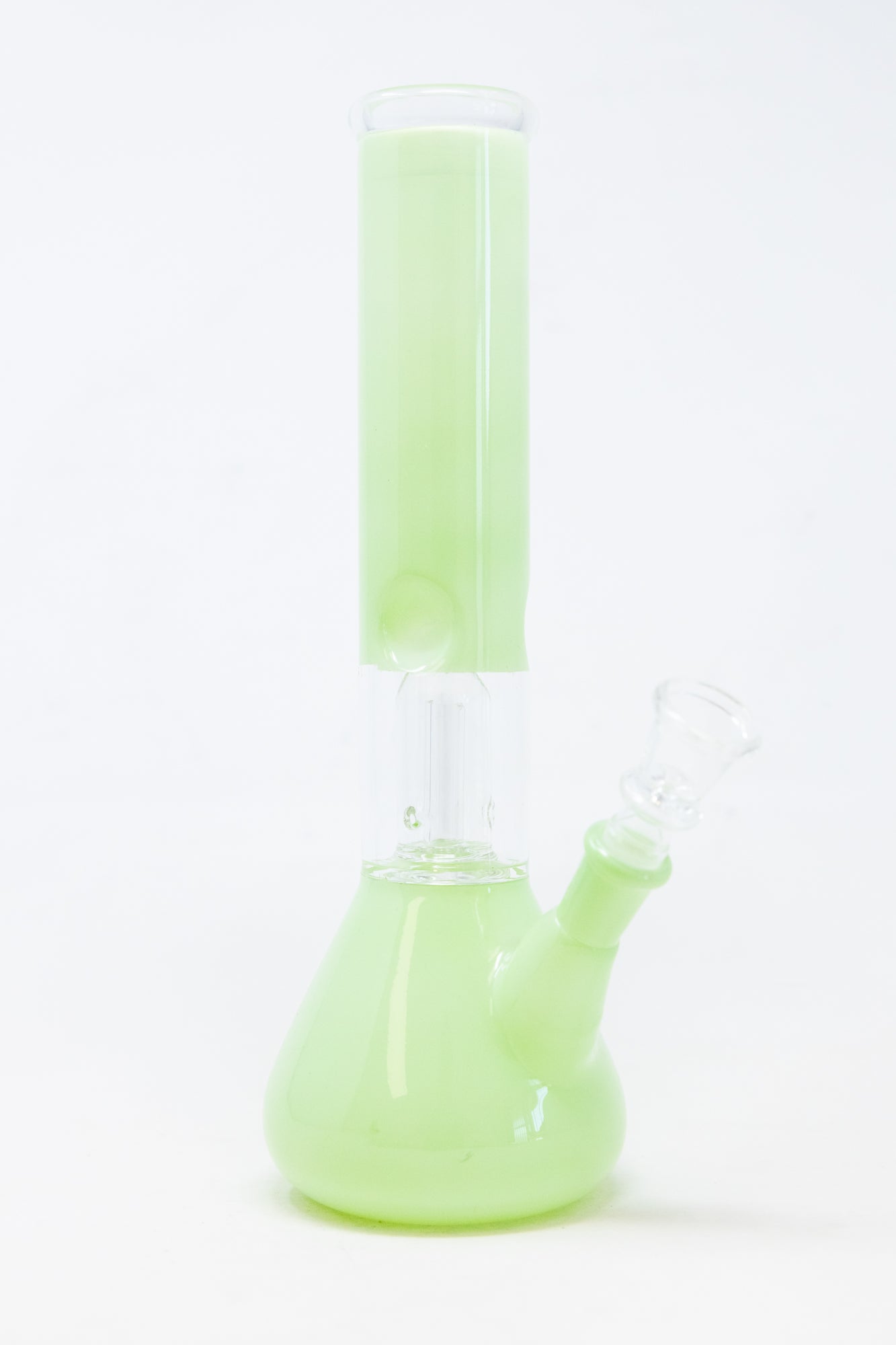 10" Milky Green Single Percolator Bong w/ Ice Catcher